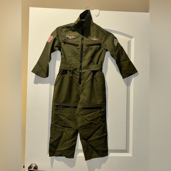 hallow’s eve Other - Top Gun Kids Green Flight Suit Costume